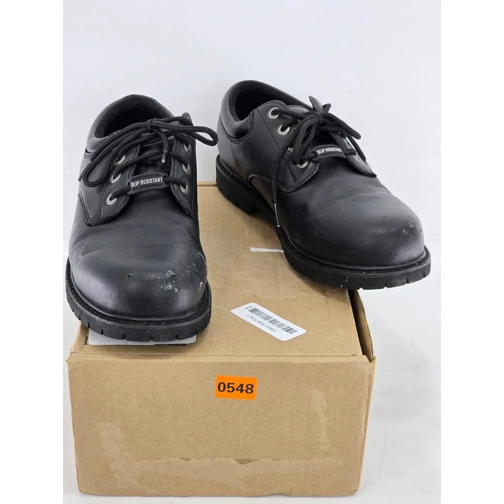Skechers Work Shoes Mens 12 Black Relaxed Fit Memory Foam Slip Resistant - Good